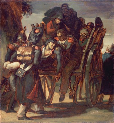 Wounded Soldiers in a cart, 1814-17 by Theodore Gericault